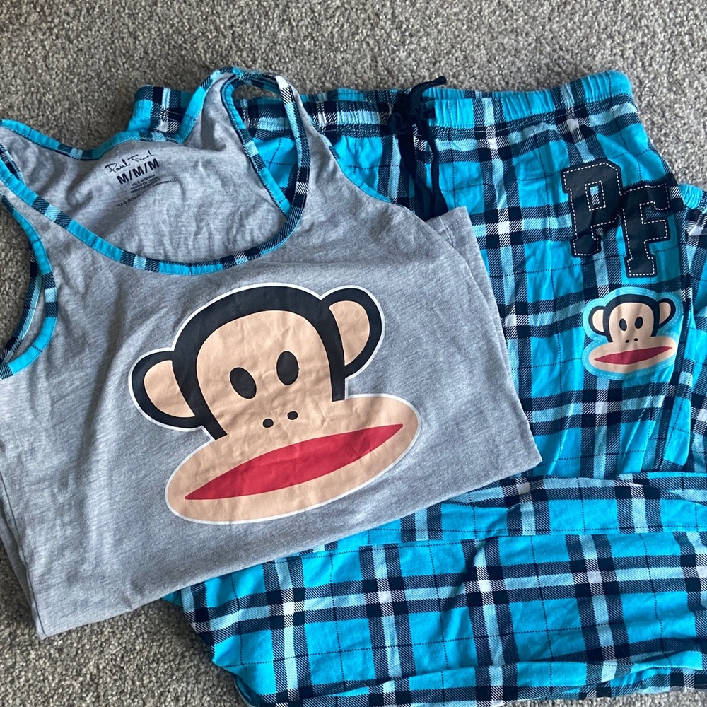Paul Frank Blue & Gray Kids Two-Piece Pajama Set with Monkey Graphic